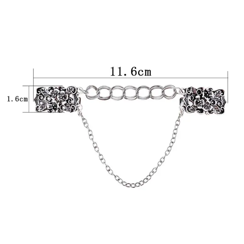 3 шт. ретро свитер зажим для шали Кардиган платье цветочный воротник цепочка