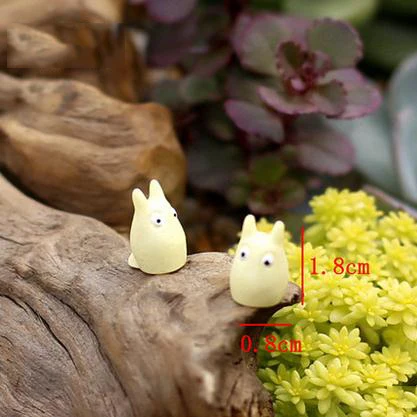 Micro Fairy Garden Figurines Miniature Desktop Decoration Terrarium Succulents Anime My Neighbor Totoro Action Figures Gift DIY - Цвет: 022 Resin 2pcs