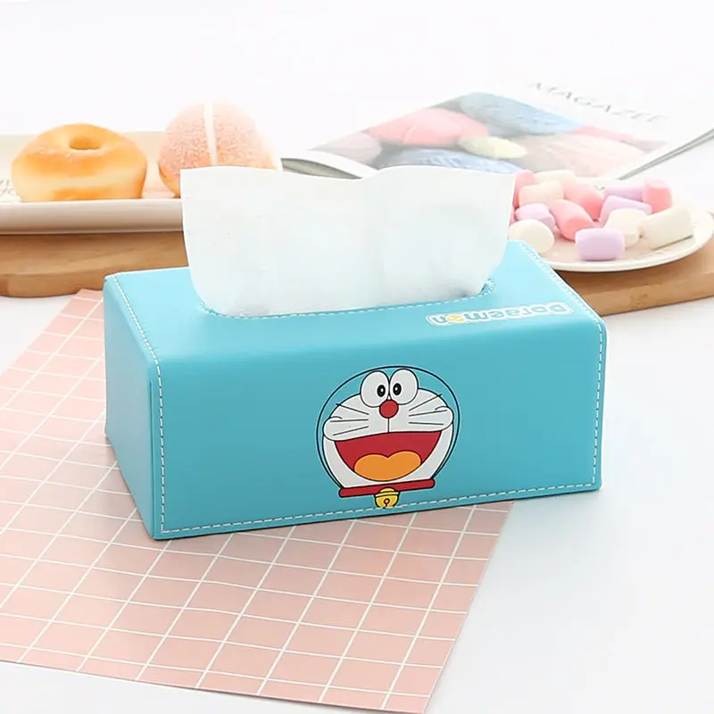 B Милый мультфильм hello kitty Дораэмон кожаный тканевый ящик KT Cat Салфетка Обложка - Цвет: B