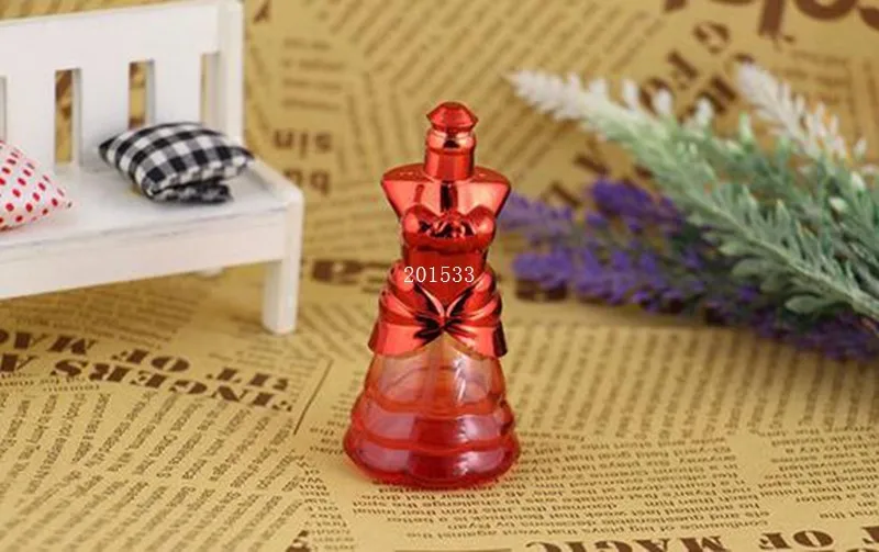 売却 プリンセスドレス香水瓶10ミリリットル色ガラス空のスプレーボトル旅行詰め替え化粧品容器500ピース/ロット