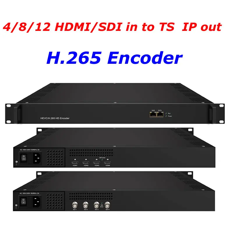 4/8/12 HD SDI кодировщик HEVC H265 H264 HVC 4K с выходом сверхнизкого битрейта MPTS и 4SPTS IP out H.265