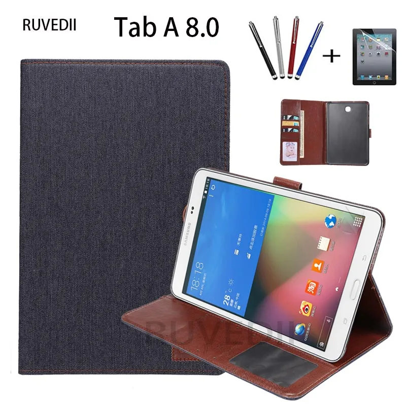 RUVEDII ткань материал искусственная кожа Чехол для samsung Galaxy Tab 8 0 T350 T355 P350 P355 Стенд Smart