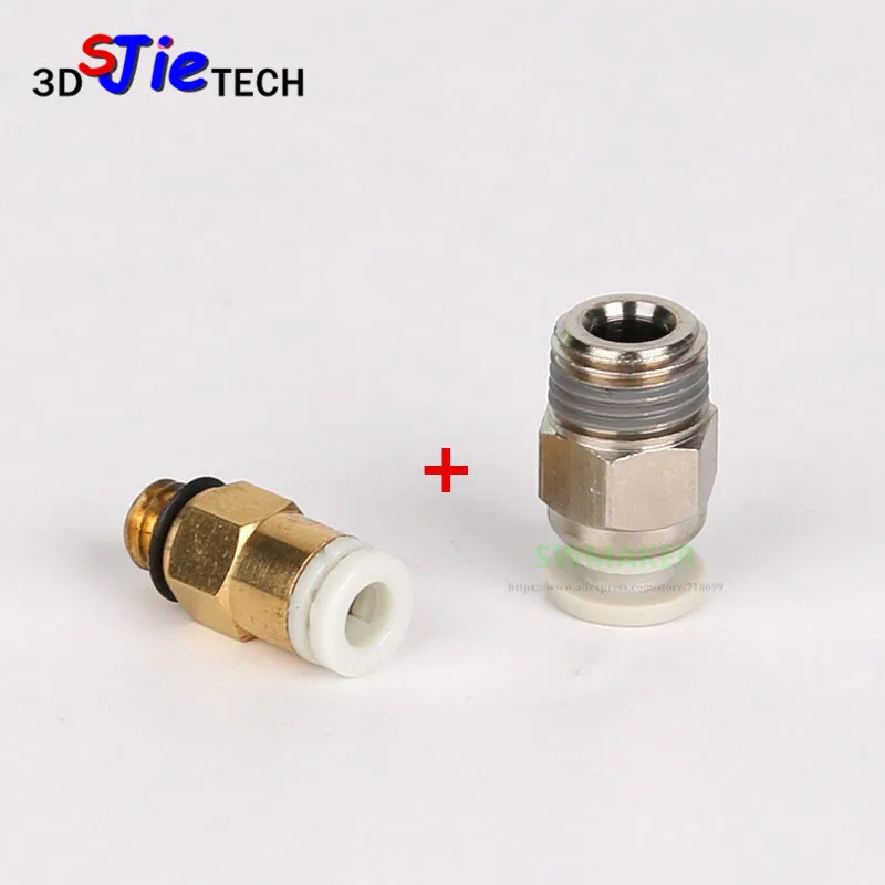 

2pcs/set V6 CR-10 hotend + Extruder Pneumatic Connectors 3D printer Parts for Creality Ender 3 4 3D printer freeshipping