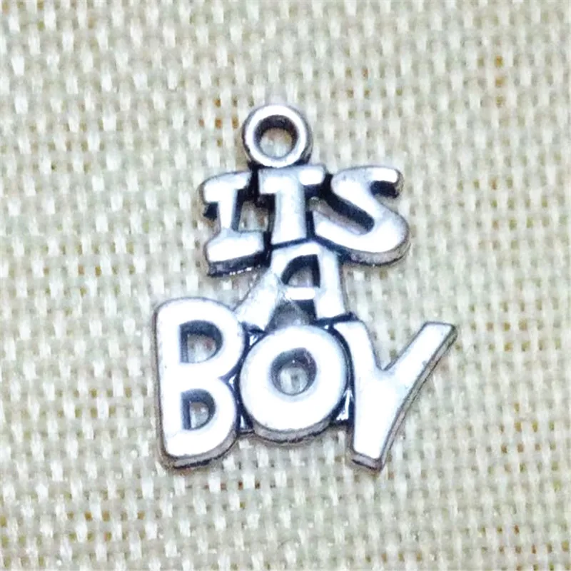 

50pcs Tiny ITS A BOY pendant charms jewelry accessary 19*20MM