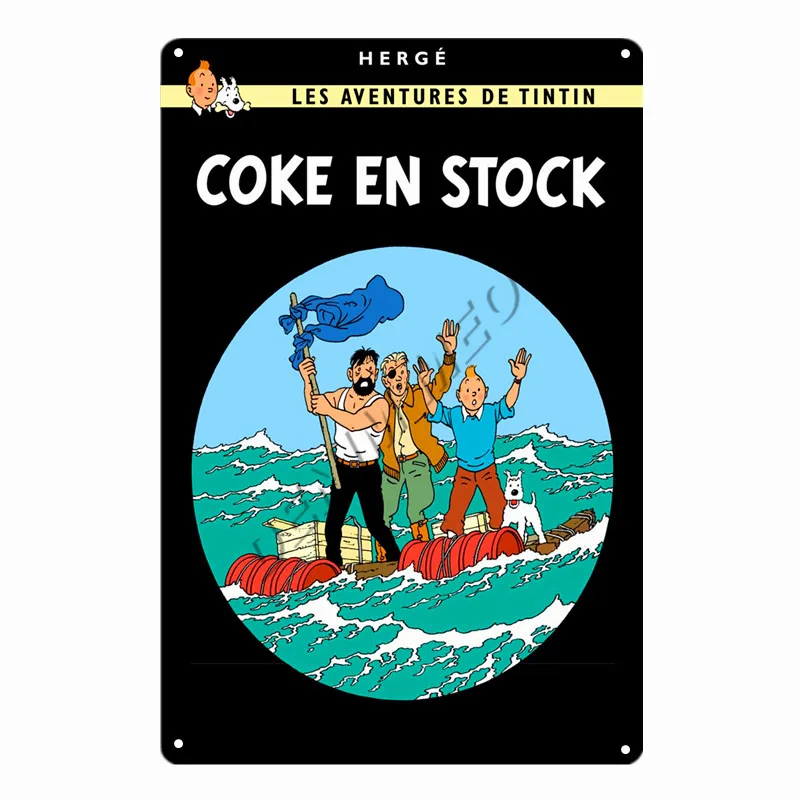 Tintin Catoon Movie Tin Sign Metal Plate Vintage Wall Art Poster Iron Painting Bar Coffee Kids Room Wall Craft Home Decor WY66 - Цвет: 11