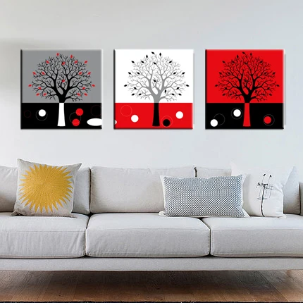 3 Панели Черные белые красные Ёлки фотографии парусина принт Книги по искусству
