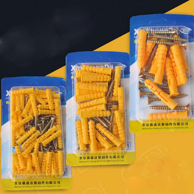 Пластиковые расширительные болты M6 * 30 мм 50 комплектов|bolt screw|plastic expansion tubescrew screw |