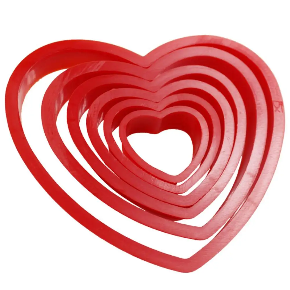 6 шт./компл. резак для печенья в форме большого сердца форма помадка желе торта