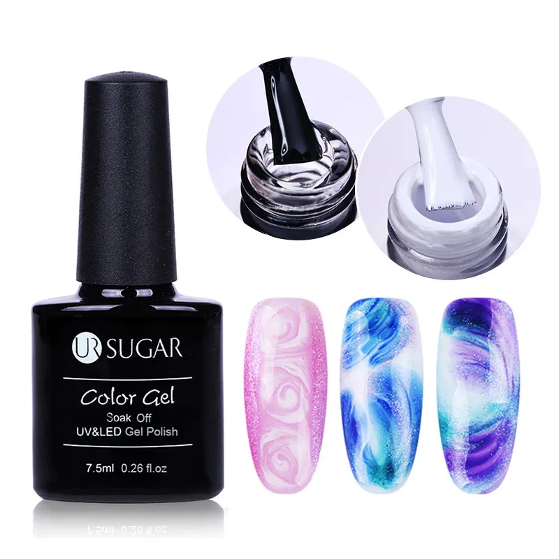 Clear White Blossom Ur Sugar, 2 шт, прозрачный белый цветок, гель, Цветущий цветок с краской для ногтей, блестящий цвет, впитывающий УФ-гель для дизайна ногтей, Набор лаков DIY - Цвет: Clear White Blossom