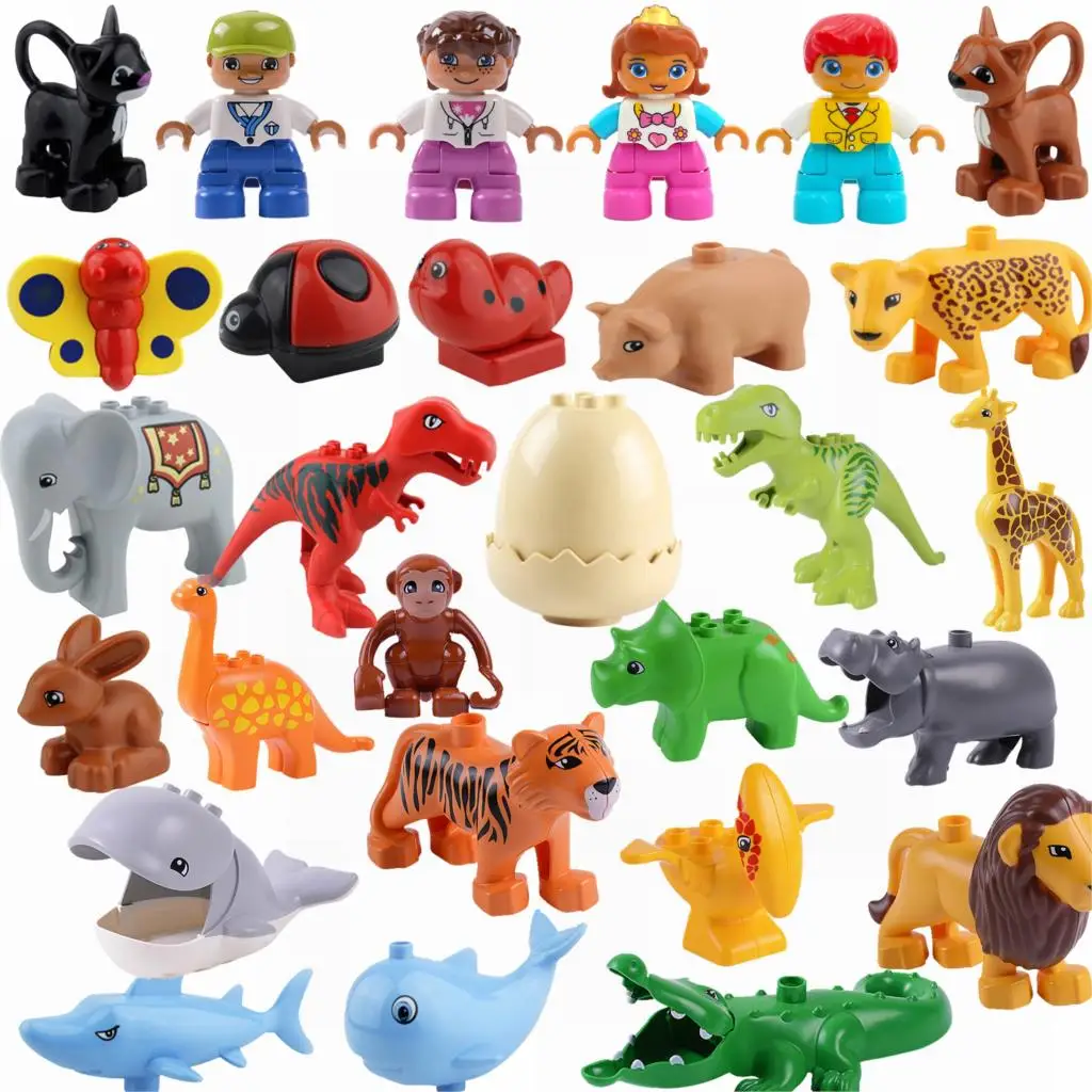 Замок Duplo насекомое животные бабочка свинья слон Юрского Периода Динозавры