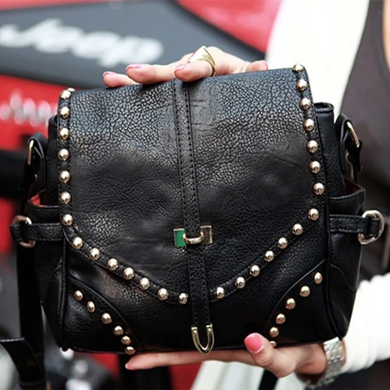 Бренд Новая Мода Crossbody Женщин Сумки Заклепки Старинные Классические сумки На