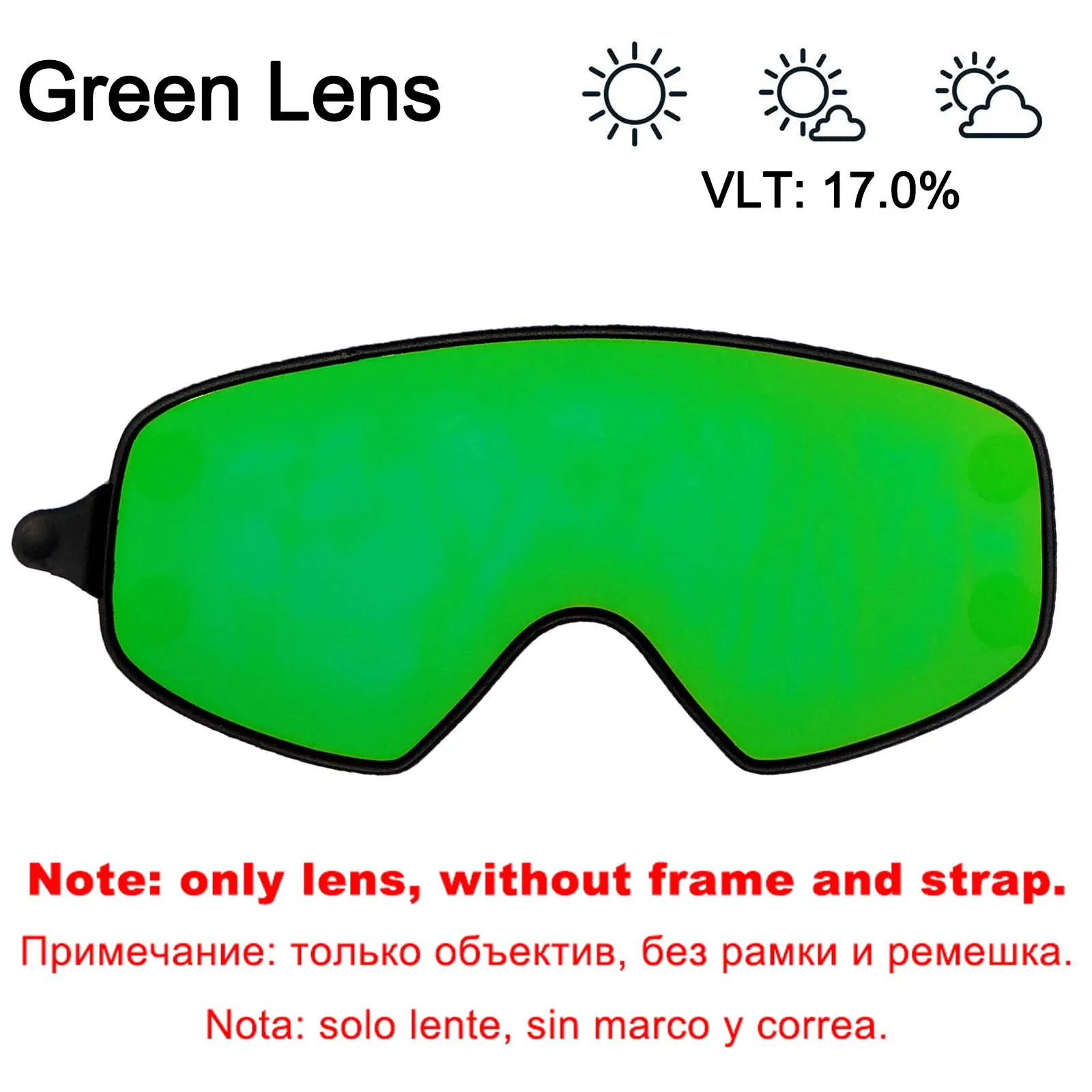 Green Outer Lens Магнитные лыжные очки LOCLE UV400, анти-туман, лыжная маска для сноуборда, лыжная маска 2 s, Быстросменные лыжные очки для мужчин и женщин, лыжные очки - Цвет: Green Outer Lens
