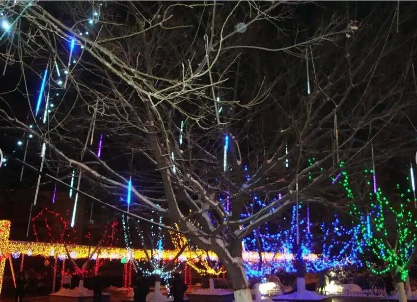 Разноцветные светодиодные гирлянды метеоритный дождь 30 см|string lights outdoor|string