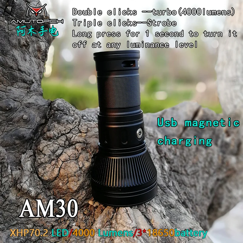 Amu фонарь AM30 cree XHP70.2 30 Вт 4000 люмен мощный светодиодный фонарик usb магнитный зарядка