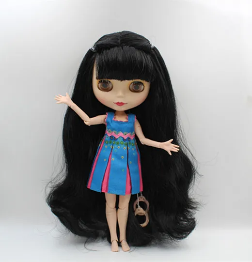Кукла Blygirl Blyth Обнаженная кукла черные челки куклы могут закрыть глаза матовая
