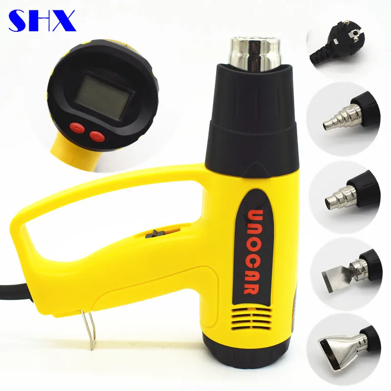 2000 Вт 220 В ЕС Plug промышленный Электрический фена терморегулятор ЖК дисплей