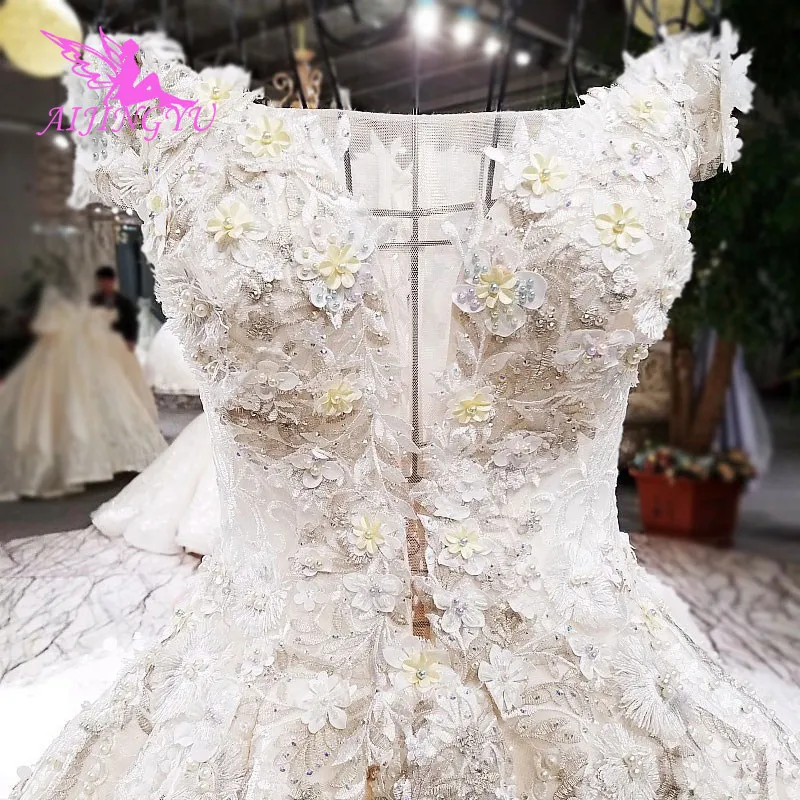 

AIJINGYU Wedding Dress Princess Modest Import Frocks Ruffle Canada Sexy With Prices Modest Bridal Gown More Wedding Dresses