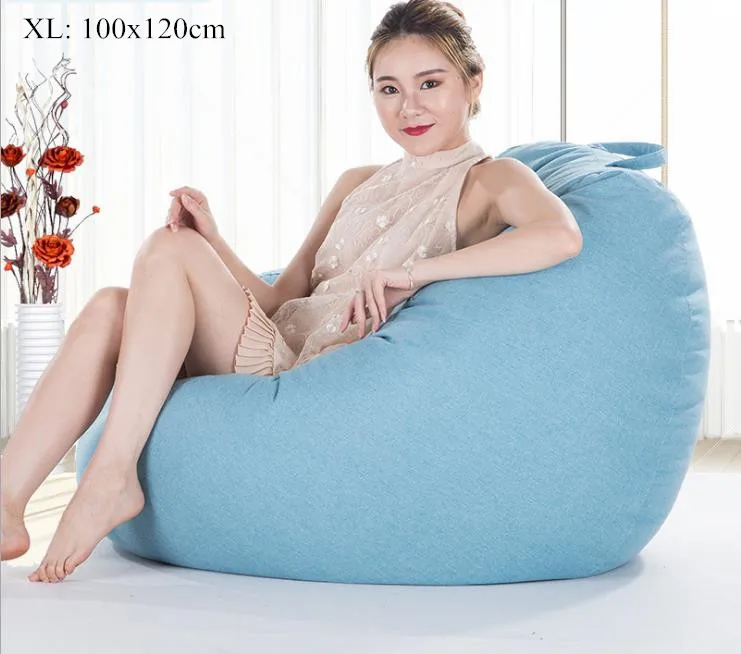 Light Blue XL Чехол для дивана, без наполнителя, для гостиной, спальни, дивана, кровати, ленивый, Повседневный, татами, Beanbag, чехол для дивана, пуховая ткань - Цвет: Light Blue XL
