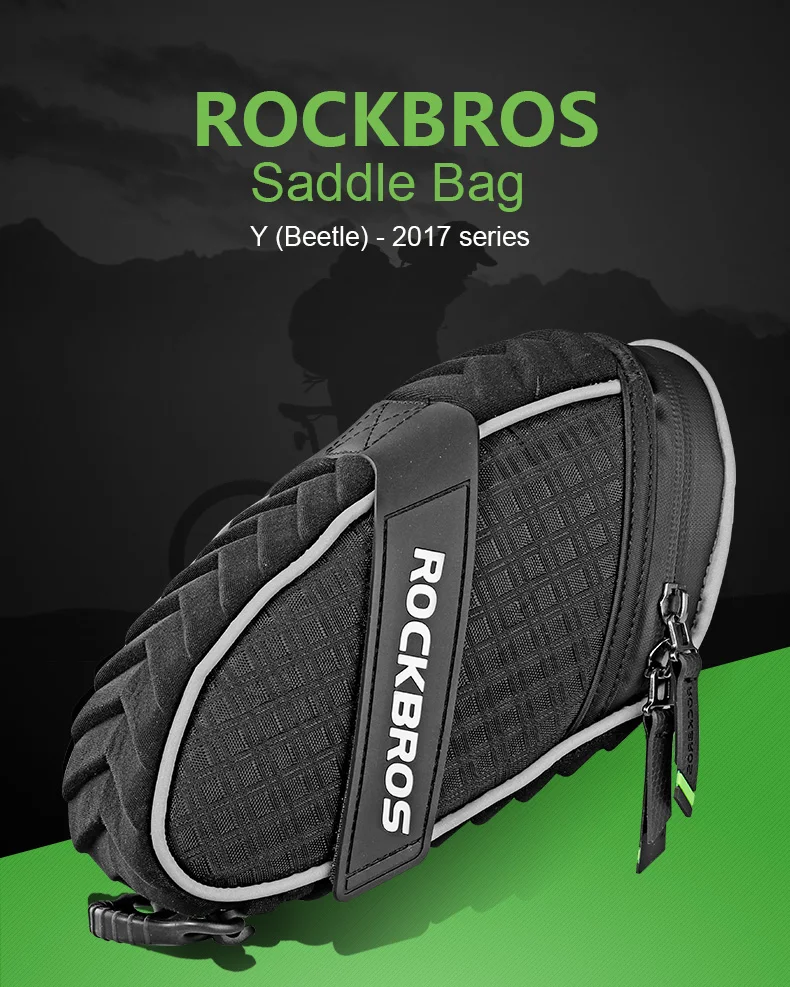 ROCKBROS Велосипедный Мешок Седла 3D Непромокаемая Светоотражающий Противоударная Велоспортная Велосипедная Труба Задняя Сумка Велосипедные Аксессуары