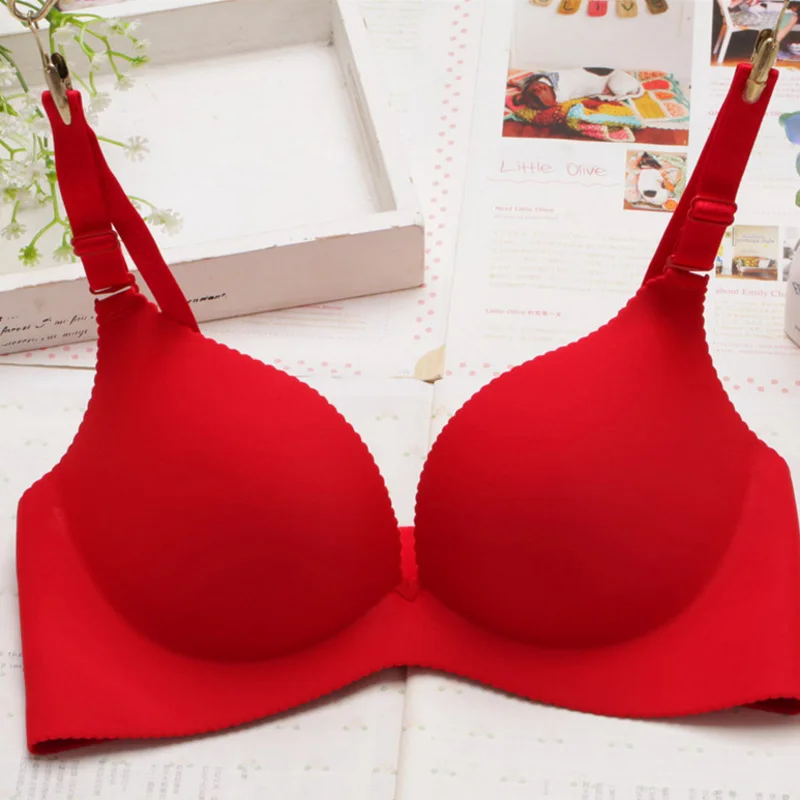 Wine red Fashion Seamless Bras For Women Sexy Push Up Bra Lingerie Light Padded Wireless Brassiere Female Underwear Bralette 12 Color BH - Цвет: Wine red