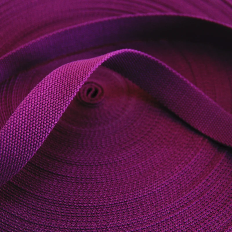 Φ 1 дюймовый фиолетовый цветной хлопчатобумажный полиэфирный ремешок для сумки