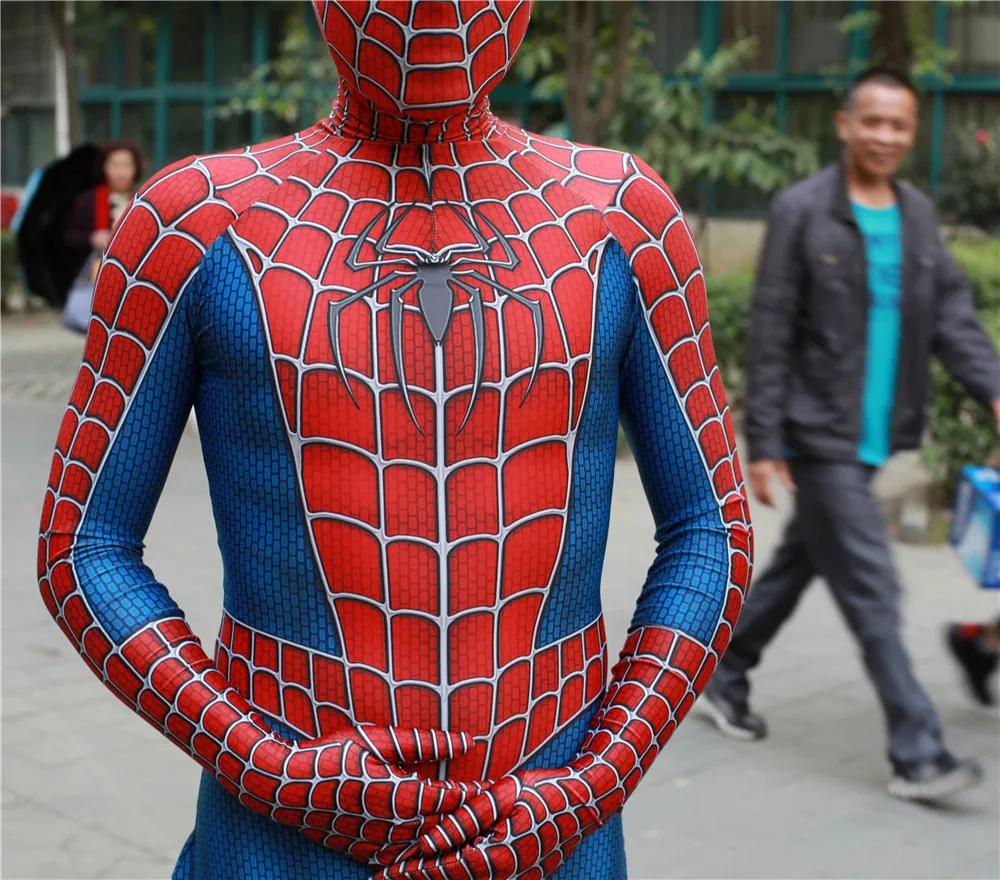 Для взрослых и детей, костюм Человека-паука 3 Raimi Spiderman, Супергерой zentai, боди, костюм, Комбинезоны