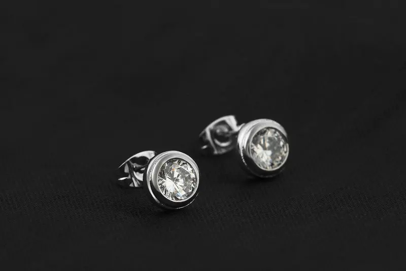 ARILYNNA Classical White Round Austrian Crystal Zinc Alloy Women Female Fashion Stud Earrings Original Jewelry ER7050711 | Украшения и