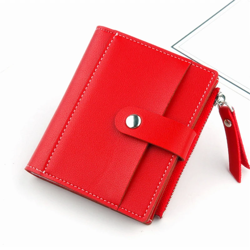 Small Purse Lady Short Wallet Snap Fastener Zipper Female Clutch Multifunctional Women Coin For Credit Card Holder | Багаж и сумки