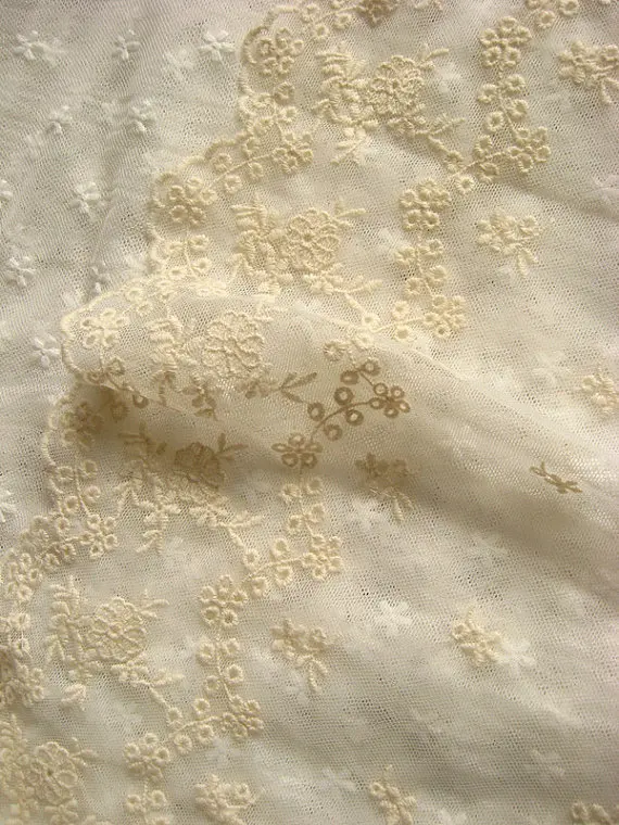 Кружевная отделка кремового цвета из хлопка Цветочная кружевная в стиле ретро