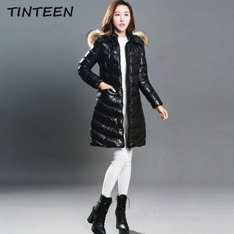 TINTEEN 2018 Мода Теплая зимняя кофта Для женщин Тонкий парка зимнее пальто для