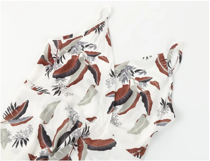 

Women Jumpsuit Sexy V Neck Sling Leaf Printed Slim Jumpsuit Bohemian Jumpsuits Straight Elegant Casual Ladies Overalls Summer