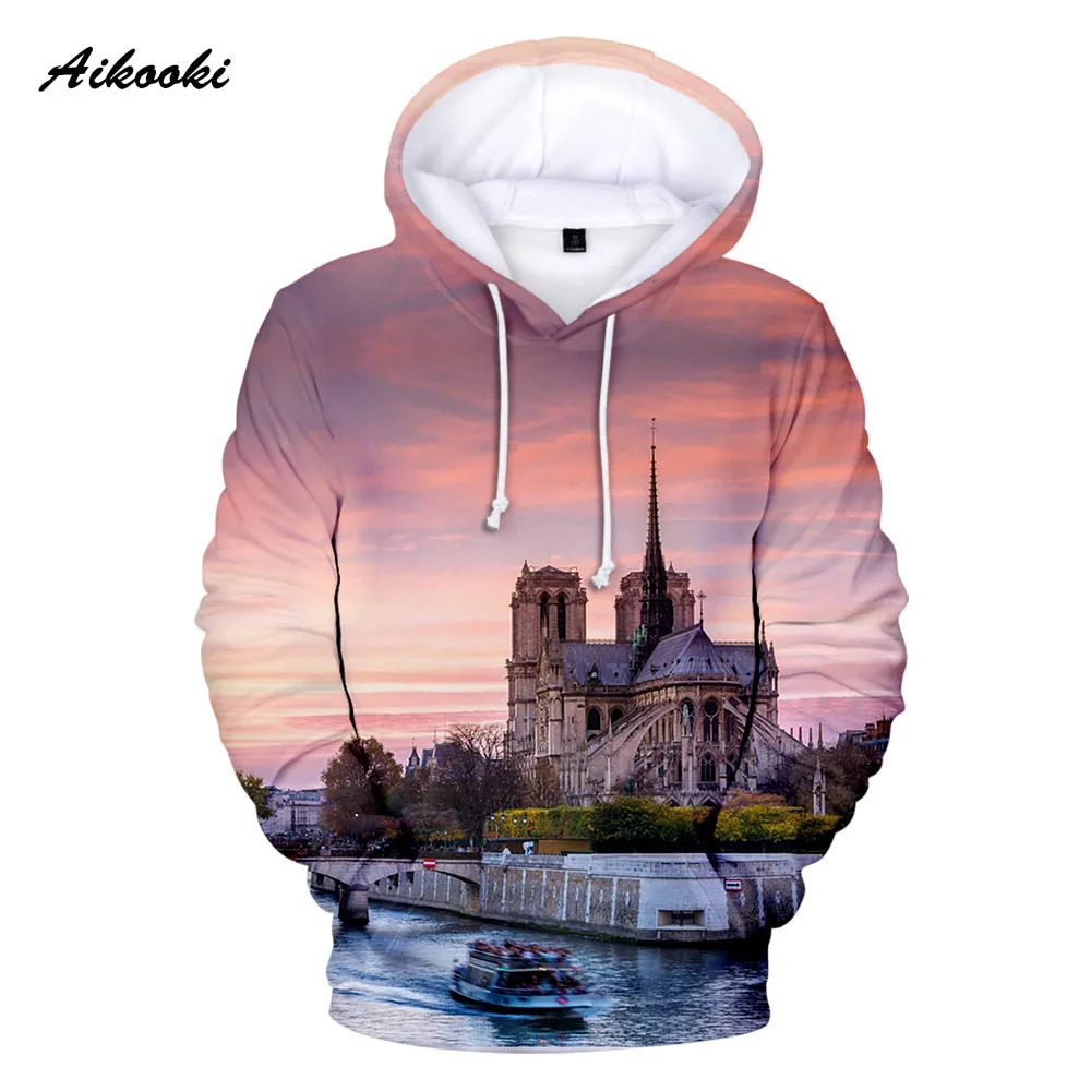 Aikooki Notre Dame de Парижские толстовки мужские/женские мужские с капюшоном s Forever Paris