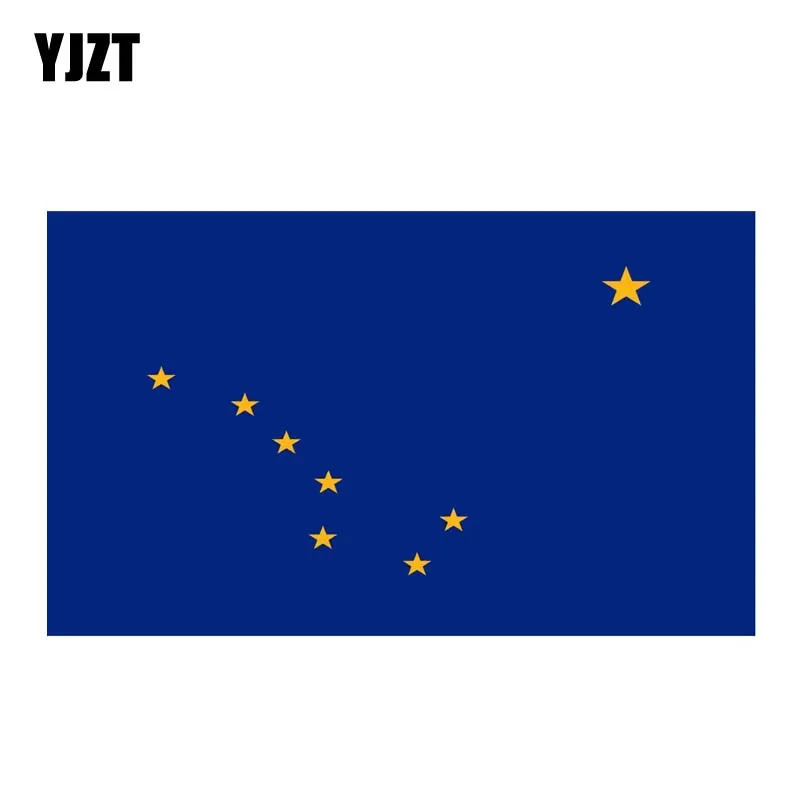 

YJZT 12,6 см * 7,4 см мотоциклетная креативная Светоотражающая наклейка с американским флагом Аляски наклейка 6-0336