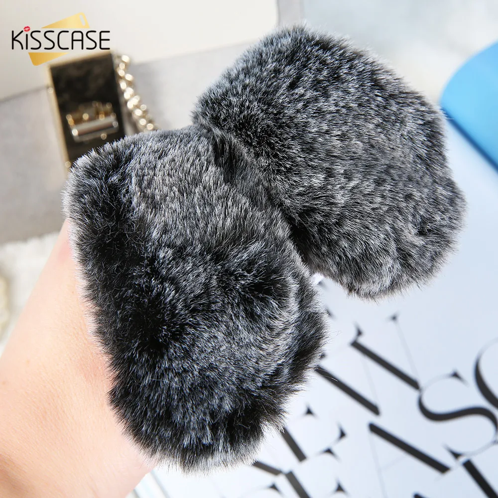 KISSCASE кроличьей шерсти чехол для samsung A3 A5 A7 J3 J5 J7 2016 2017 пушистый мех мягкий Galaxy S8 S9 Plus