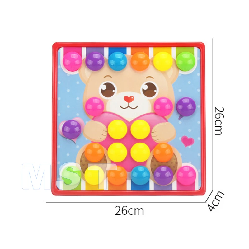 Детские 3D пазлы игрушка красочные кнопки сборка грибов набор для ногтей Детская