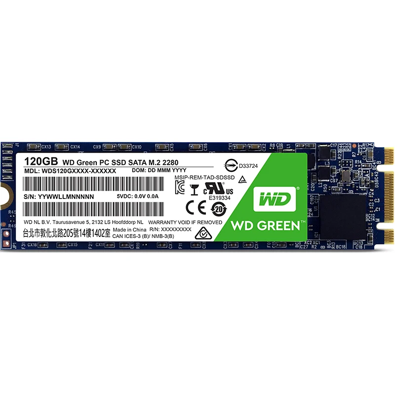 Внутренний твердотельный накопитель WD Green M.2 2280 120 ГБ 240 480 Гб SSD SATA3 6 545 Мб/с для