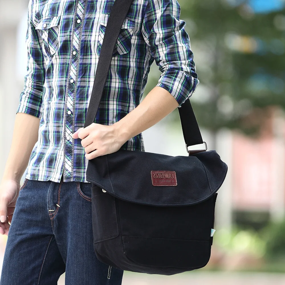 

Men cotton Canvas Handbags Travel Shoulder Bag Large Capacity Solid Casual Crossbody Vintage Men Messenger Bag Male Tote Bolsa