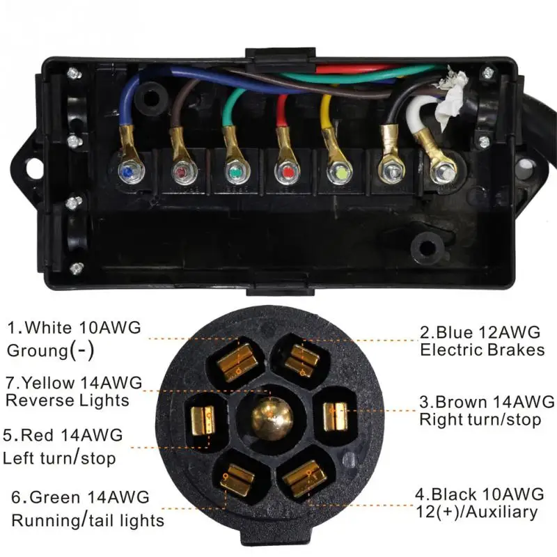 Сверхмощный 7 ходовой разъем погодостойкий шнур для встроенного прицепа с