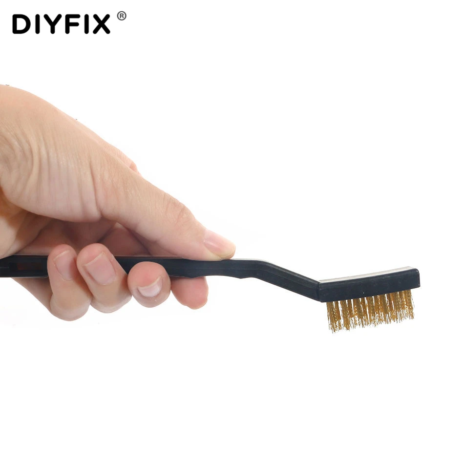 DIYFIX 3 шт. мини-проволочная кисть набор стальных латунных нейлоновых щеток для очистки полировки деталей металлических ржавчины чистящие инструменты домашний кухонный набор