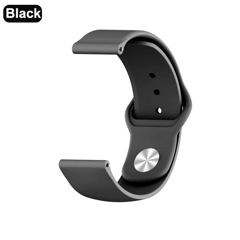 Black XShum силиконовый ремешок 22 мм 20 мм для Xiaomi Amazfit Bip Pace Ремешок Универсальный браслет на запястье спортивный силиконовый ремешок Смарт-часы браслет - Цвет: Black