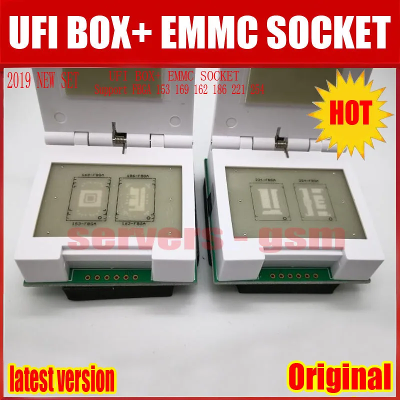 UFI коробка/уфи коробка Поддержка FBGA 153/169/162/186/221 254 Фул памяти на носителе EMMC Услуги инструмент для чтения памяти на носителе EMMC с данными пользователя, так же, как re