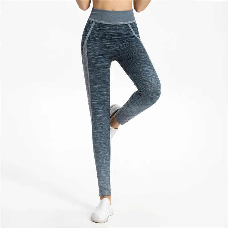 Осень 2018 г. фитнес кальсоны йоги для женщин бег леггинсы штаны тренировки дамы высокие эластичные джинсовые