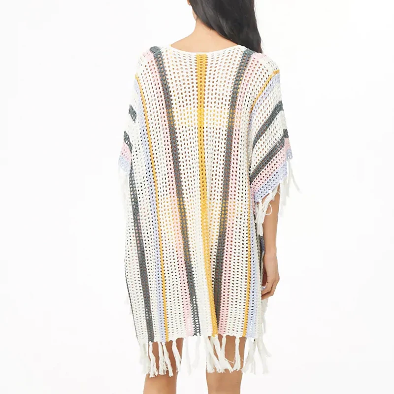 Пляжное платье Tasel Платье в полоску для женщин летняя накидка сексуальное бикини