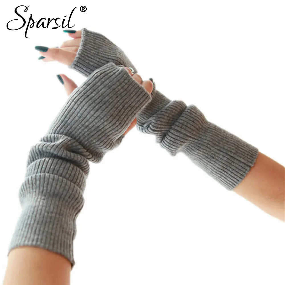 Sparsil женские осенние кашемировые длинные перчатки зимние одноцветные модные