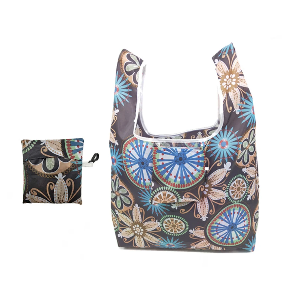 Модная простая Складная Полиэстеровая портативная большая сумка для покупок