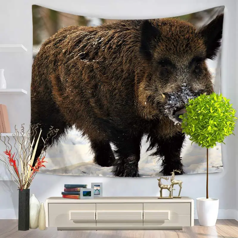 

Home Decorative Wall Hanging Carpet Tapestry Rectangle Bedspread Wild boar Pattern GT1080