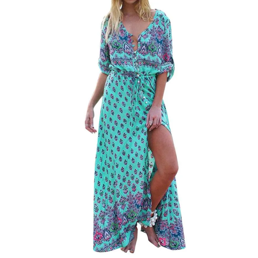 Feitong/Новая мода 2018 сексуальное женское длинное платье макси с длинным рукавом