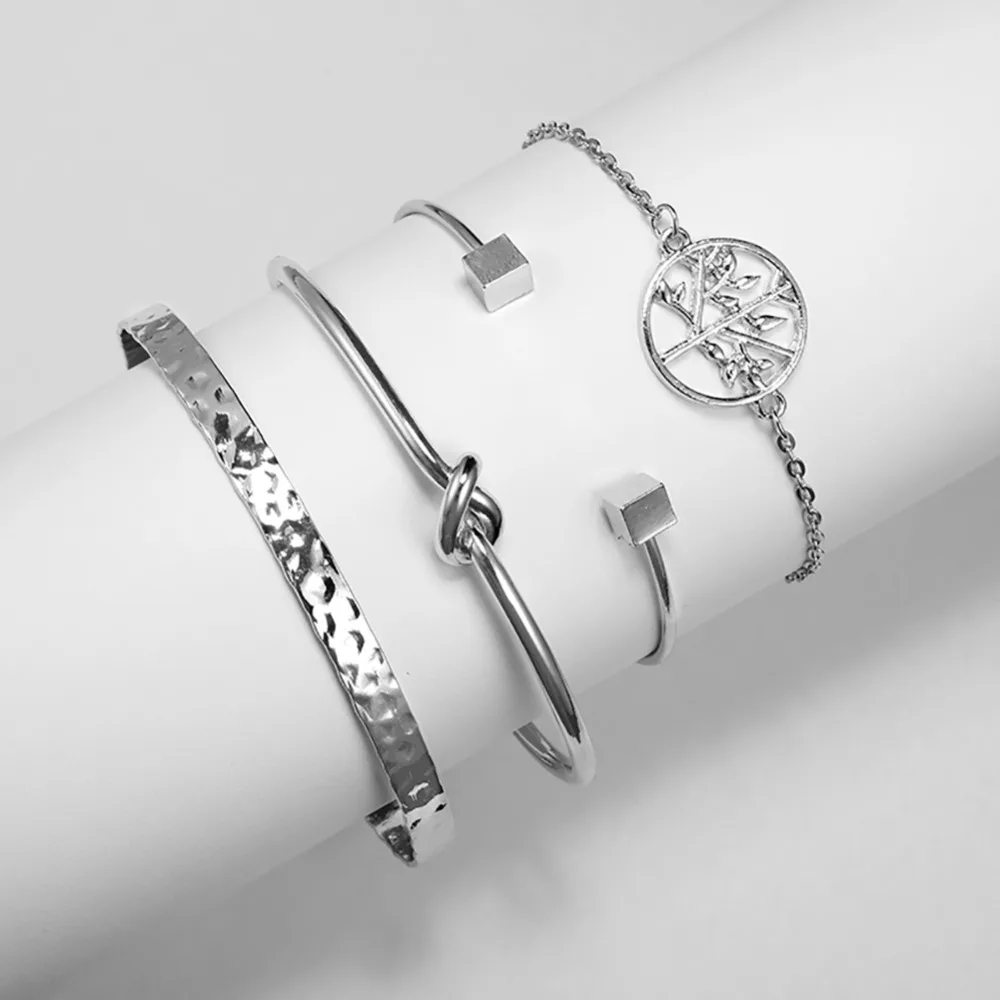 4 шт./компл. выдалбливают дерево простой открытый регулируемый браслет браслеты с