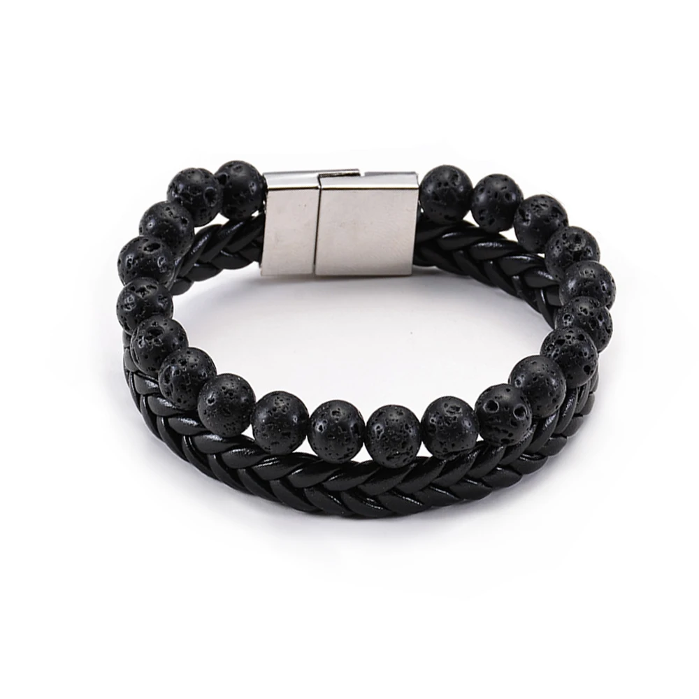 Мужской кожаный браслет плетеный из натуральной кожи мужской Браслет-манжета |