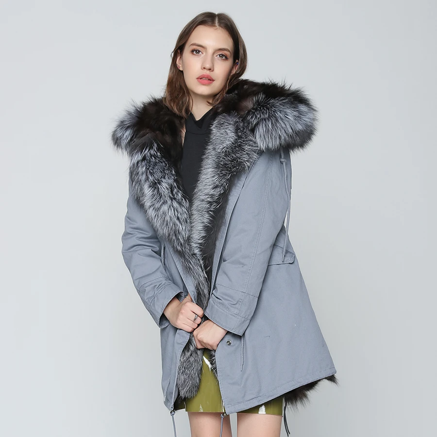 OFTBUY 20118, зимняя женская куртка, пальто с натуральным мехом, длинная парка, натуральный Лисий мех, Толстая теплая уличная верхняя одежда, роскошные парки, Новинка